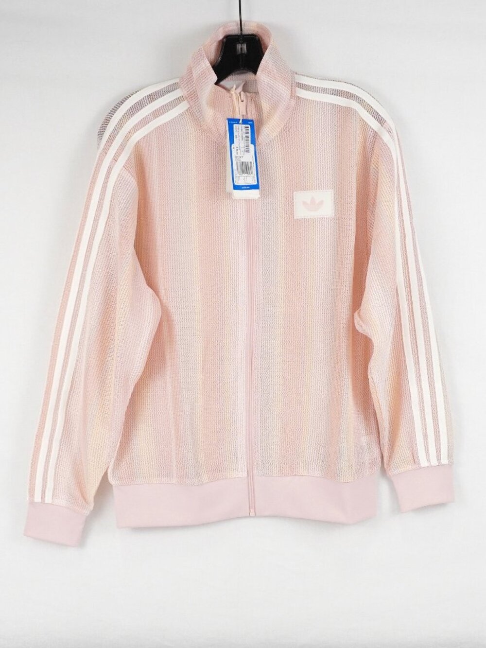 Adidas Summer Glow Knitted Firebird Track Top In Sandy Pink - Size Small - NWT